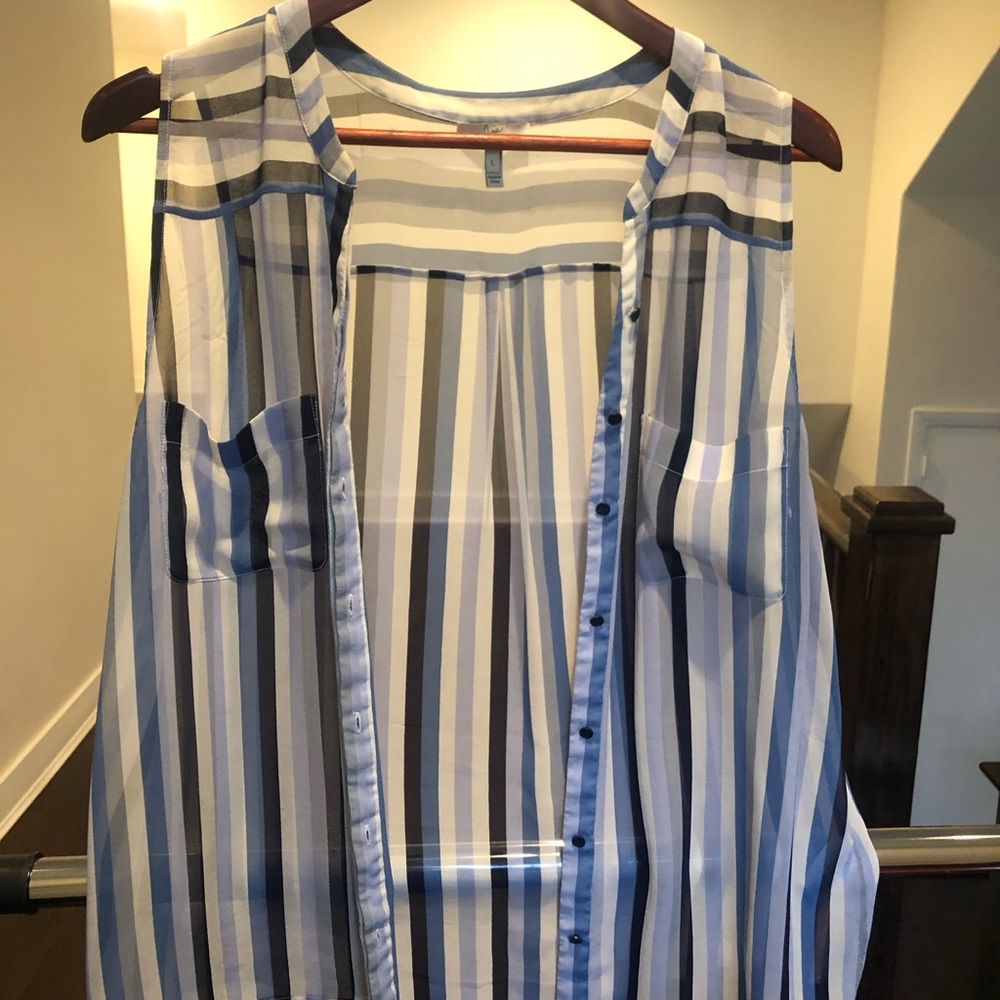 Joie striped sleeveless button down